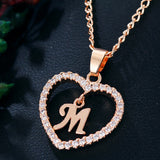 26 Letters Heart-shaped Zircon Pendant Necklace – Jewelry Gift Ideas — 19