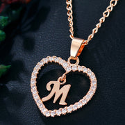 26 Letters Heart-shaped Zircon Pendant Necklace – Jewelry Gift Ideas — 19