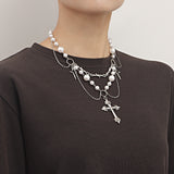 Pearl Tassel Cross Star Necklace – Jewelry Gift Ideas — 5