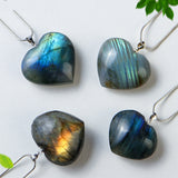 Natural Crystal Stone Silver Chain Heart-shaped – Jewelry Gift Ideas — 3