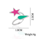 Ring Silver Water Drop Star Layered Circle Classic – Unique Gift Ideas — 6
