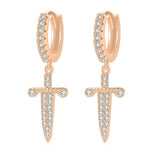 Cross Earrings Copper Micro Inlaid Zircon – Special Occasion Gifts — 1
