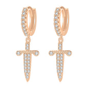 Cross Earrings Copper Micro Inlaid Zircon – Special Occasion Gifts — 1