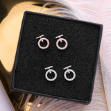 Rose Gold Ring Earrings Female Temperament Goddess Fan – Gifts for Her — 1