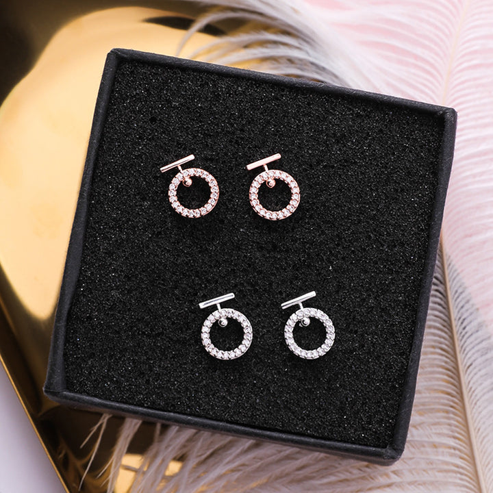 Rose Gold Ring Earrings Female Temperament Goddess Fan – Gifts for Her — 1