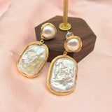 Spring And Summer Baroque Pearl Earrings Geometric – Thoughtful Gifts — 1