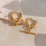 Stainless Steel T-ring Ring Earrings In Titanium – Surprise Gifts — 3