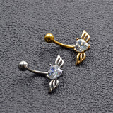 Love Wings Belly Button Ring Love Heart Zircon – Gifts for Couples — 2