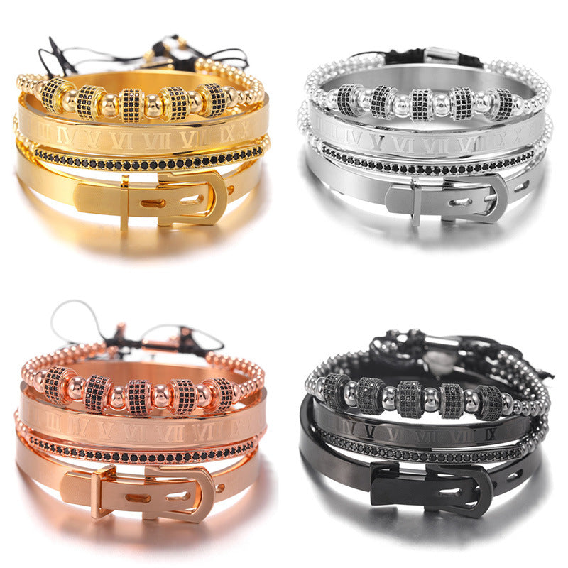 Micro-inlaid zircon bracelet Punk bracelet – Jewelry Gift Ideas — 1