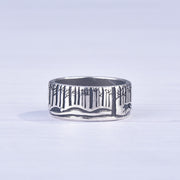 Engraving Running Woman With Wolves Silver Plated Ring – Gifts for Her — 1