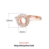 Sterling Silver Rose Gold Women's Eardrop Frame Open – Gifts for Her — 2