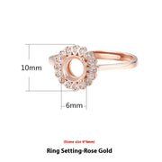 Sterling Silver Rose Gold Women's Eardrop Frame Open – Gifts for Her — 2