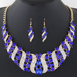 Metal Spiral Diamond Necklace Earring Set – Jewelry Gift Ideas — 3