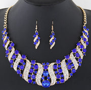 Metal Spiral Diamond Necklace Earring Set – Jewelry Gift Ideas — 3