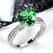 Inlaid AAA Heart-shaped Zircon Ring – Useful Gifts — 8