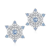 Simple Fashion Blue Pointed Crystal Snowflake Ear Stud – Stylish Gifts — 3