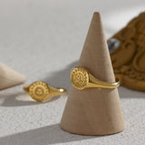 Simple Retro Ring With Star And Moon Pattern – Special Occasion Gifts — 4