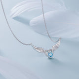 S925 Sterling Silver Angel Wing Necklace Female – Jewelry Gift Ideas — 2