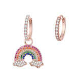 Rainbow Cloud Earrings Women Micro Zircon Asymmetrical – Gifts for Her — 1