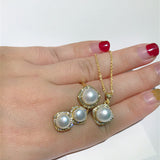 Natural pearl necklace earring ring set – Jewelry Gift Ideas — 5