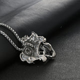 Vintage Titanium Steel Crown Skull Pendant – Jewelry Gift Ideas — 3