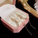 Simple Diamond Cross Long Tassel Ear Line – Holiday Gift Ideas — 3