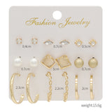 Diamond Opal Wrench Flower Pearl Stud Earrings – Stylish Gifts — 6
