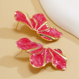 Fashion Dripping Oil Petal Stud Earrings Women – Stylish Gifts — 2