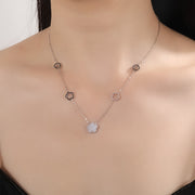 Titanium Steel White Shell Small Flower Necklace – Jewelry Gift Ideas — 8