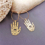 Fashion Personality New Palmistry Golden Earrings – Stylish Gifts — 5