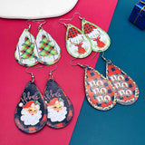 Cartoon Printed Christmas Leather Earrings – Useful Gifts — 6
