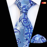 Pocket Square Tie Two-piece Set Polyester Jacquard – Surprise Gifts — 19