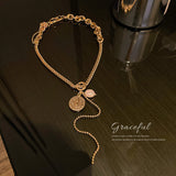 Diamond And Pearl Round T-shaped Buckle Necklace – Jewelry Gift Ideas — 5