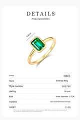 Female 925 Pure Women's Emerald Ring – Gifts for Her — 5