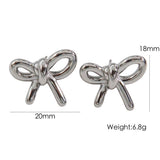 Bow Stainless Steel 14K Gold Earrings Necklace – Jewelry Gift Ideas — 14