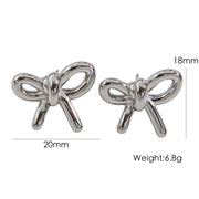 Bow Stainless Steel 14K Gold Earrings Necklace – Jewelry Gift Ideas — 14