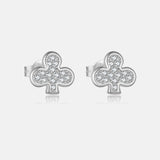 Sterling Silver Clover Stud Earrings Minimalist – Holiday Gift Ideas — 4