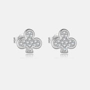 Sterling Silver Clover Stud Earrings Minimalist – Holiday Gift Ideas — 4