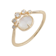 Stick White Shell Double Stone Ring – Everyday Gifts — 4