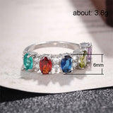 Simplified Geometric Colored Zircon Ring Female – Gifts for Her — 5