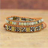 Colored Turquoise Woven Three-layer Bracelet – Jewelry Gift Ideas — 5