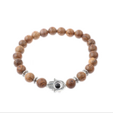 Round wood beaded beaded bracelet – Jewelry Gift Ideas — 4