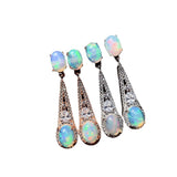 Women's Inlaid Natural Opal Silver Stud Earrings – Gifts for Her — 5