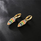 Niche Design Retro Color Leaf Oil Drop Earrings – Stylish Gifts — 3