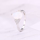 Natural Semi-Precious Moonstone Ring Simple – Everyday Gifts — 5