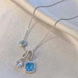 Women's Super Shiny Blue Zircon Necklace Niche – Jewelry Gift Ideas — 6