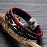 Leather Woven Titanium Steel Bracelet – Jewelry Gift Ideas — 5