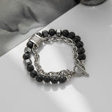 Natural Stone Frosted Bead Chain Beaded Titanium – Jewelry Gift Ideas — 4