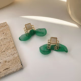 Retro Dark Green Earrings Korean Style Temperament – Stylish Gifts — 8