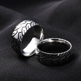 Men's Titanium Steel Retro Ring Carbon Ion Black Ring – Gifts for Him — 2